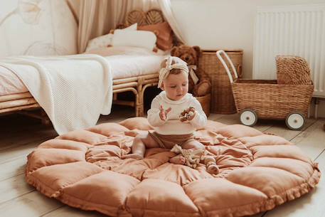 Tapis d'éveil & sac à jouets 3 en 1 bloom en coton Beige+Jaune moutarde+Marron foncé+Noir & Blanc+Rose+Vert 18 - vertbaudet enfant 
