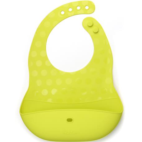 Ensemble 2 bavoirs et cuillère en silicone Jaune, gris 3 - vertbaudet enfant 
