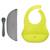 Ensemble 2 bavoirs et cuillère en silicone Jaune, gris 1 - vertbaudet enfant 