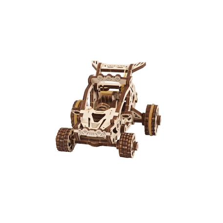 Mini Buggy en bois à construire – maquette mécanique 3D avec moteur à élastique Brown 4 - vertbaudet enfant 