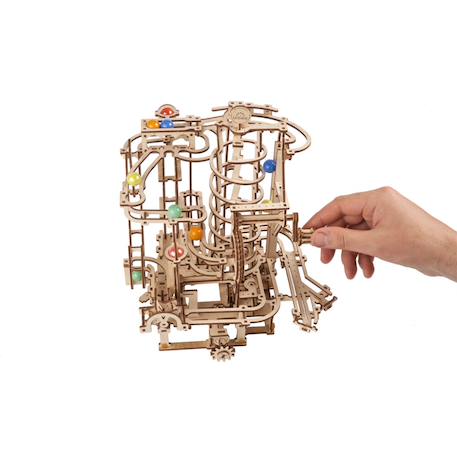 Palan à spirale pour piste de billes – Maquette en bois mécanique à construire Brown 5 - vertbaudet enfant 