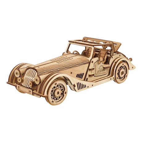 Voiture de sport souris rapide – Maquette en bois à construire, puzzle 3D mécanique à moteur à ressort Brown 1 - vertbaudet enfant 