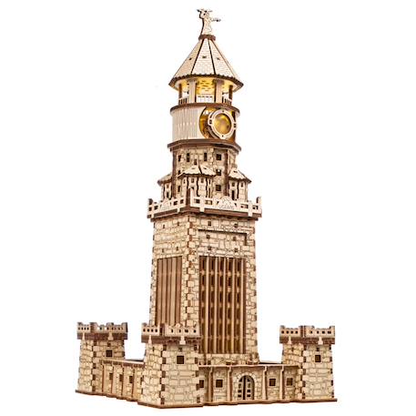 Phare d’Alexandrie – Maquette en bois lumineuse à construire, veilleuse décorative Brown 1 - vertbaudet enfant 