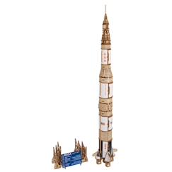 Saturn V – Maquette de fusée spatiale en bois à construire, modèle 3D à trois étages avec modules détachables  - vertbaudet enfant
