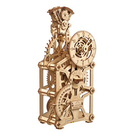 Horloge à moteur – Maquette en bois mécanique à construire, style automobile Brown 5 - vertbaudet enfant 