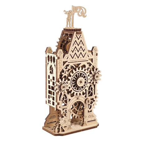 Ancien beffroi – Maquette mécanique en bois à construire, puzzle 3D décoratif avec horloge et engrenages Brown 2 - vertbaudet enfant 