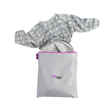 Kit bavoir et plateau transportable Gris 1 - vertbaudet enfant 