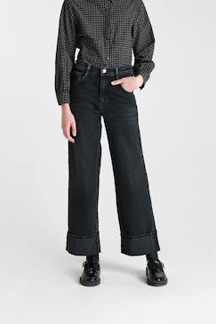 Jeans droite revers, longueur 34  - vertbaudet enfant