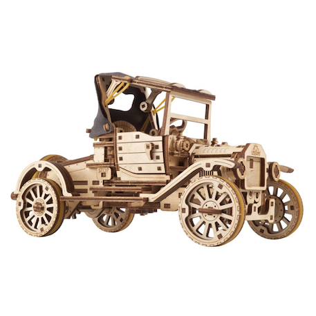 Voiture rétro UGR-T en bois à construire – maquette mécanique 3D avec moteur à ressort Brown 2 - vertbaudet enfant 