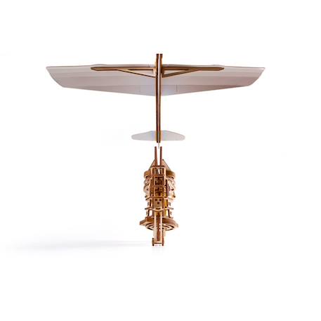 Lanceur d’avion en bois à construire – maquette mécanique 3D avec moteur à élastique et avions inclus Brown 5 - vertbaudet enfant 
