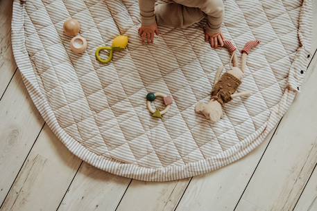 Tapis d´éveil & sac organic - stripes blue Ligne bleu 6 - vertbaudet enfant 