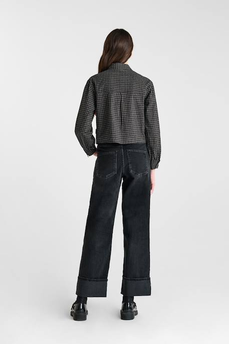 Jeans droite revers, longueur 34 Black / black 4 - vertbaudet enfant 