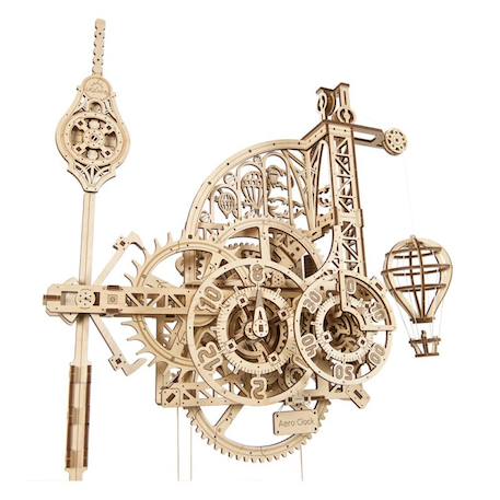Horloge murale Aero Clock en bois à construire – maquette mécanique 3D fonctionnelle à pendule Brown 2 - vertbaudet enfant 
