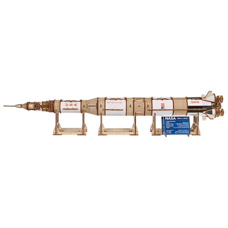 Saturn V – Maquette de fusée spatiale en bois à construire, modèle 3D à trois étages avec modules détachables Brown 4 - vertbaudet enfant 
