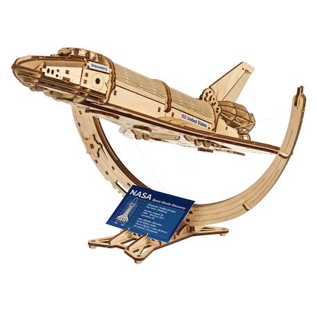 Navette spatiale Discovery – Maquette en bois à construire avec télescope Hubble et support flottant Brown 1 - vertbaudet enfant 