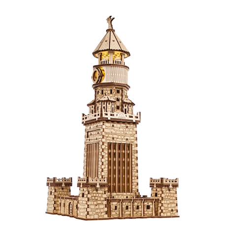 Phare d’Alexandrie – Maquette en bois lumineuse à construire, veilleuse décorative Brown 2 - vertbaudet enfant 