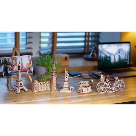 Statue de la Liberté – Maquette en bois à construire, puzzle 3D emblématique de New York Brown 6 - vertbaudet enfant 