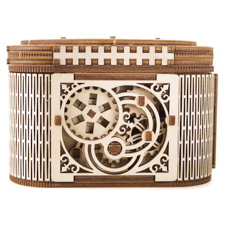 Coffre au trésor en bois à construire – boîte mécanique 3D avec clé et compartiment secret Brown 4 - vertbaudet enfant 