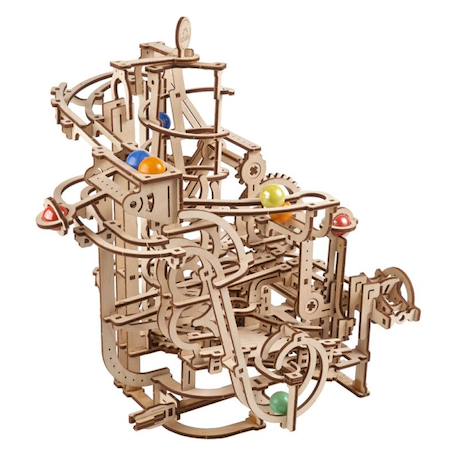 Palan à spirale pour piste de billes – Maquette en bois mécanique à construire Brown 3 - vertbaudet enfant 