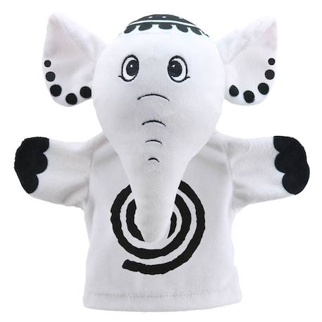 Marionnette elephant noir et blanc Blanc 2 - vertbaudet enfant 