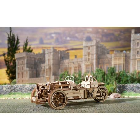 Tricycle UGR-S – Maquette mécanique en bois à construire, puzzle 3D à moteur à ressort Brown 6 - vertbaudet enfant 