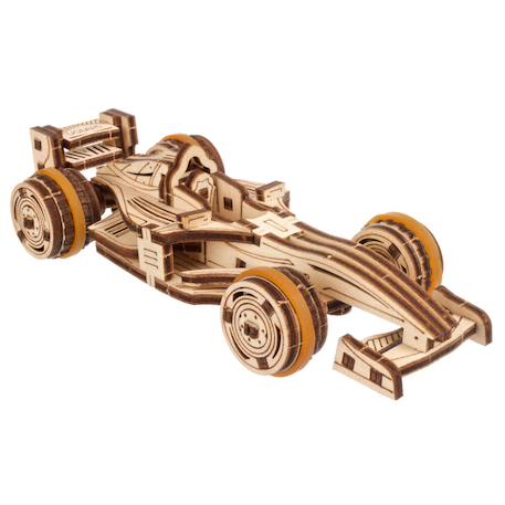 Bolide compact – Maquette en bois à construire, puzzle 3D voiture de course pour enfants Brown 4 - vertbaudet enfant 