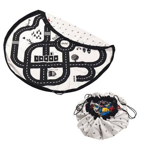 Tapis de jeu & sac à jouets - roadmap/ thunderbolt Couleur naturelle & noir 1 - vertbaudet enfant 