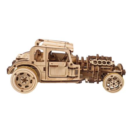 Hot Rod souris furieuse en bois à construire – maquette mécanique 3D à double moteur Brown 5 - vertbaudet enfant 