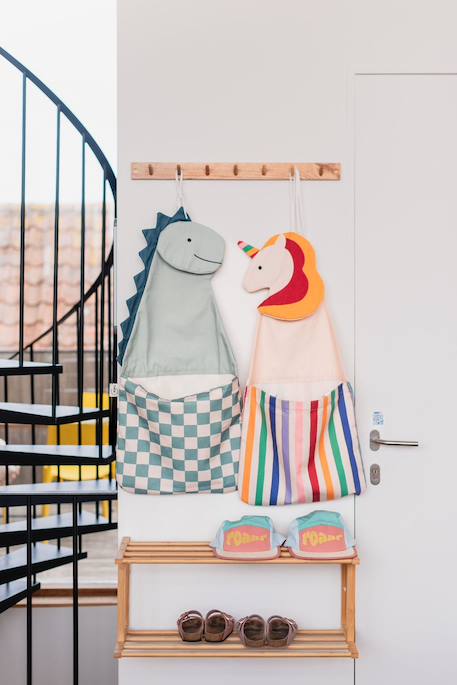 Rangement mural & sac - dino Vert & couleur naturelle 4 - vertbaudet enfant 