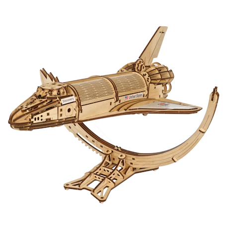 Navette spatiale Discovery – Maquette en bois à construire avec télescope Hubble et support flottant Brown 2 - vertbaudet enfant 