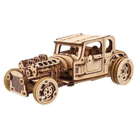 Hot Rod souris furieuse en bois à construire – maquette mécanique 3D à double moteur Brown 1 - vertbaudet enfant 