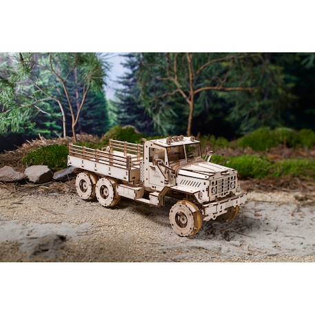 Camion de marchandise – Maquette en bois à construire, puzzle 3D mécanique tout-terrain Brown 6 - vertbaudet enfant 