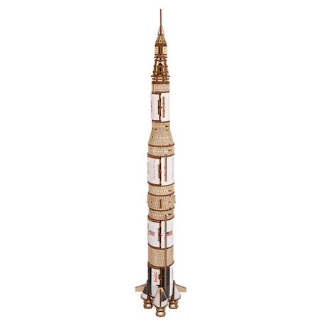 Saturn V – Maquette de fusée spatiale en bois à construire, modèle 3D à trois étages avec modules détachables Brown 3 - vertbaudet enfant 