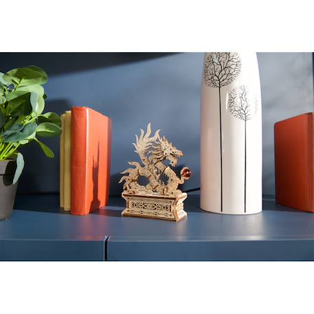 Dragon de bois – Maquette en bois à construire, puzzle 3D porte-bonheur avec tiroir secret Brown 6 - vertbaudet enfant 