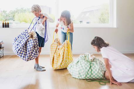 Tapis de jeu & sac à jouets-vichy yellow Jaune et naturel 4 - vertbaudet enfant 