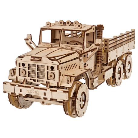 Camion de marchandise – Maquette en bois à construire, puzzle 3D mécanique tout-terrain Brown 2 - vertbaudet enfant 