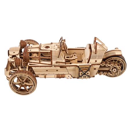 Tricycle UGR-S – Maquette mécanique en bois à construire, puzzle 3D à moteur à ressort Brown 4 - vertbaudet enfant 