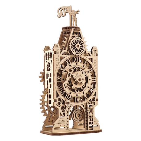 Ancien beffroi – Maquette mécanique en bois à construire, puzzle 3D décoratif avec horloge et engrenages Brown 1 - vertbaudet enfant 