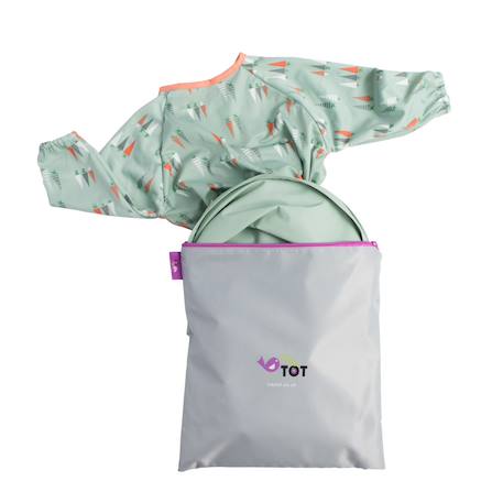 Kit bavoir et plateau transportable Vert 1 - vertbaudet enfant 