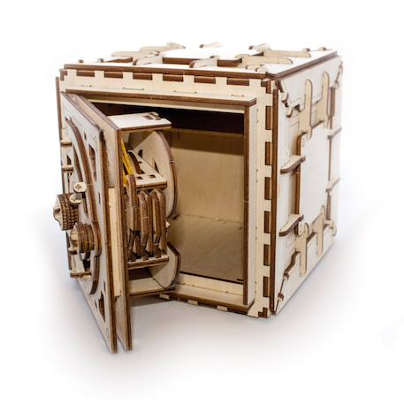 Coffre-fort mécanique en bois à construire – puzzle 3D éducatif et ludique pour enfants Brown 2 - vertbaudet enfant 