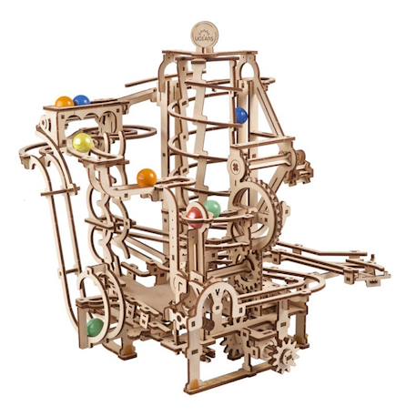 Palan à spirale pour piste de billes – Maquette en bois mécanique à construire Brown 2 - vertbaudet enfant 