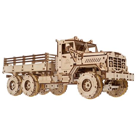 Camion de marchandise – Maquette en bois à construire, puzzle 3D mécanique tout-terrain Brown 4 - vertbaudet enfant 