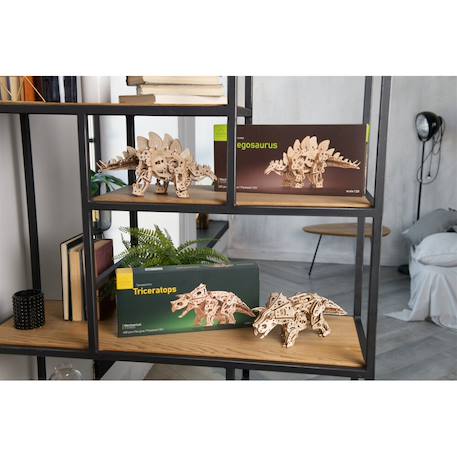 Stégosaure – Automate dinosaure mécanique en bois à assembler Brown 6 - vertbaudet enfant 