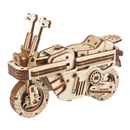 Scooter pliant Moto Compact – Maquette en bois mécanique à construire Brown 1 - vertbaudet enfant 