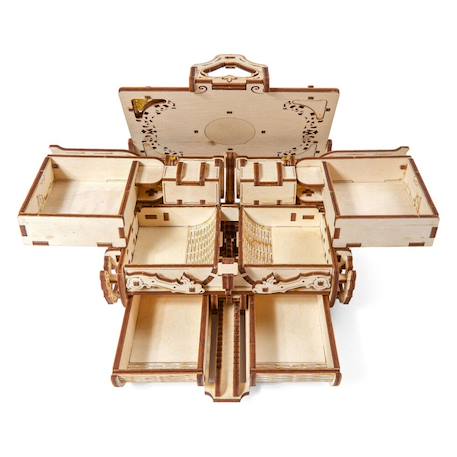 Boîte antique en bois à construire – coffret mécanique 3D avec compartiments secrets et verrouillage Brown 4 - vertbaudet enfant 