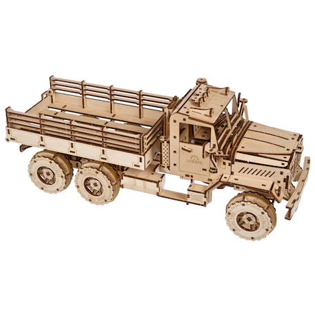 Camion de marchandise – Maquette en bois à construire, puzzle 3D mécanique tout-terrain Brown 5 - vertbaudet enfant 