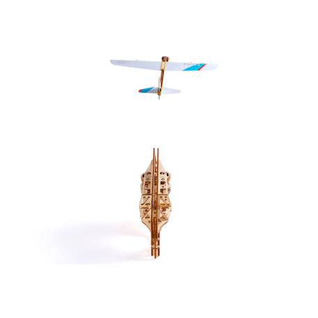 Lanceur d’avion en bois à construire – maquette mécanique 3D avec moteur à élastique et avions inclus Brown 3 - vertbaudet enfant 