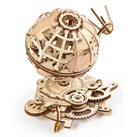 Globus – Maquette en bois mécanique à construire, globe terrestre rotatif Brown 1 - vertbaudet enfant 
