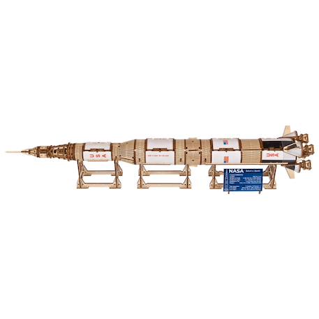 Saturn V – Maquette de fusée spatiale en bois à construire, modèle 3D à trois étages avec modules détachables Brown 5 - vertbaudet enfant 