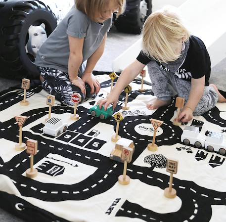 Tapis de jeu & sac à jouets - roadmap/ thunderbolt Couleur naturelle & noir 5 - vertbaudet enfant 